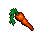 Friendly carrot waves itself hello
